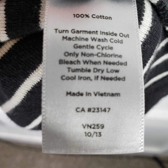 Talbots Cardigan Ruffle Knit Jersey Open Front Plus Size 1X Black White Stripe - Picture 5 of 6